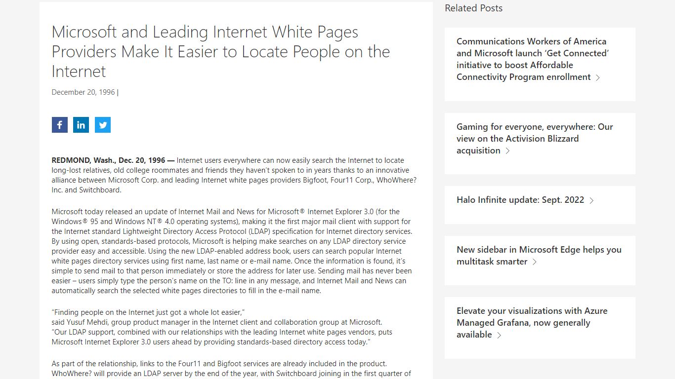 Microsoft and Leading Internet White Pages Providers Make It Easier to ...